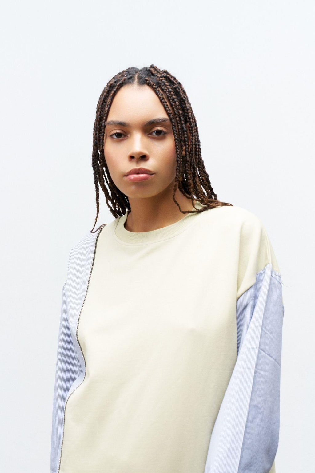 AÇIK HAKİ Kadın Üst Dokumalı Taş Şerit Detaylı Pamuklu Örme Alt Üst Takım