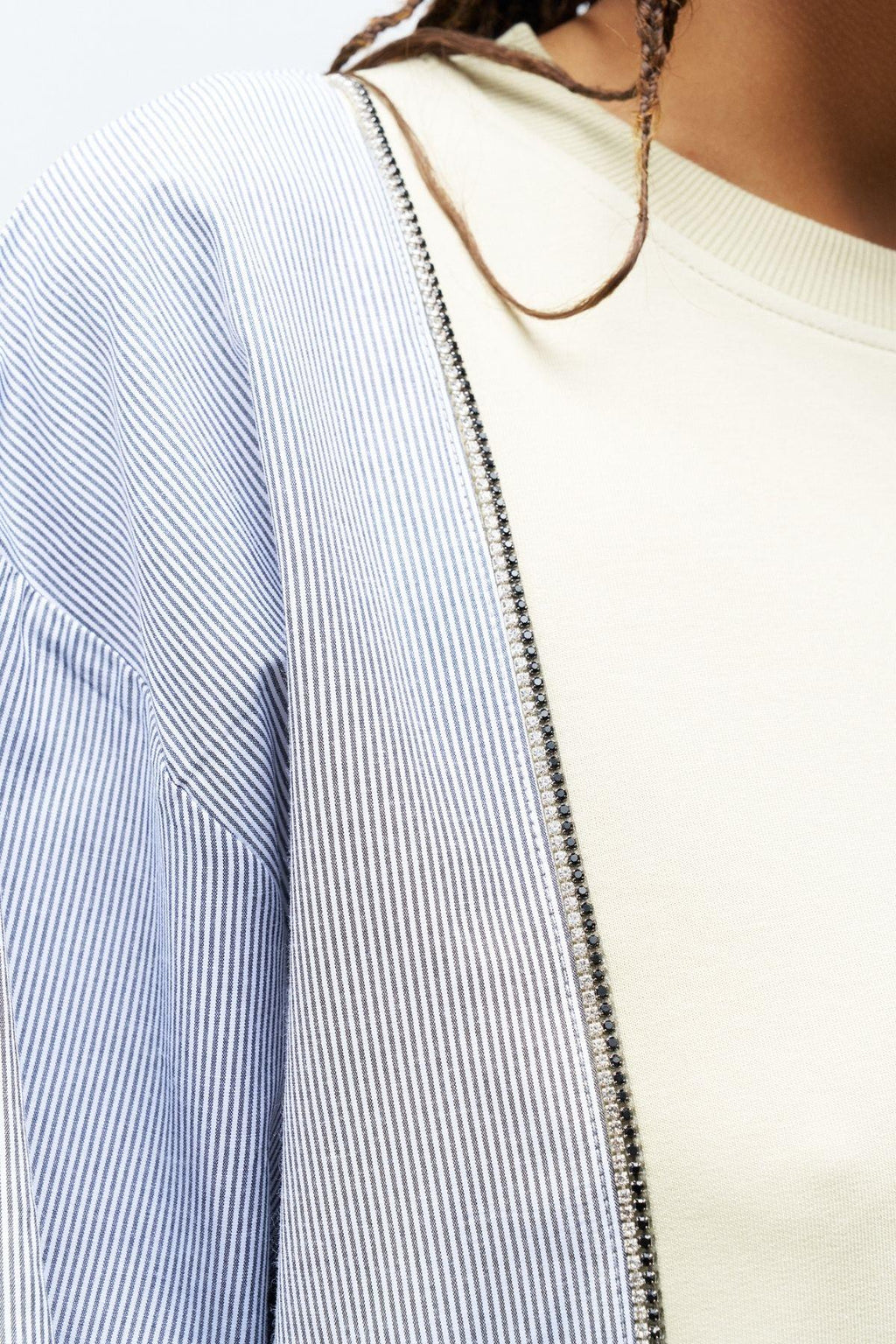 AÇIK HAKİ Kadın Üst Dokumalı Taş Şerit Detaylı Pamuklu Örme Alt Üst Takım