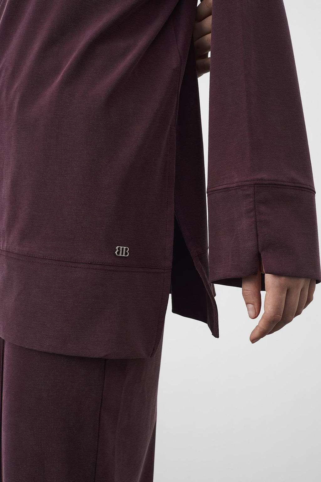 Bordo Oversize Kalıp Tencel Dokulu Relax Fit Premium Takım