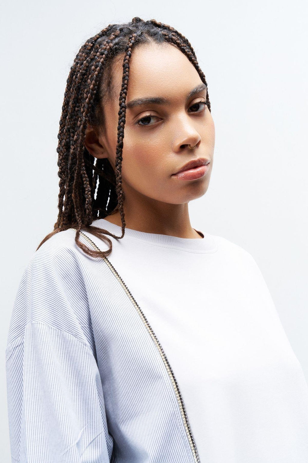 Boyalı Gri Kadın Üst Dokumalı Taş Şerit Detaylı Pamuklu Örme Alt Üst Takım