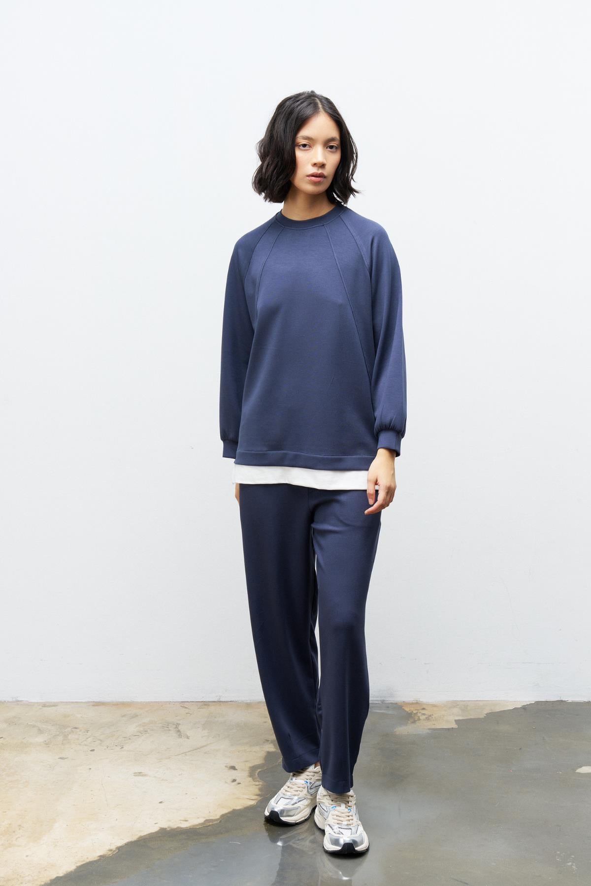 Füme Kadın Bisiklet Yaka Eteği Süprem Üst Ve Beli Lastikli Alt Modal Takım