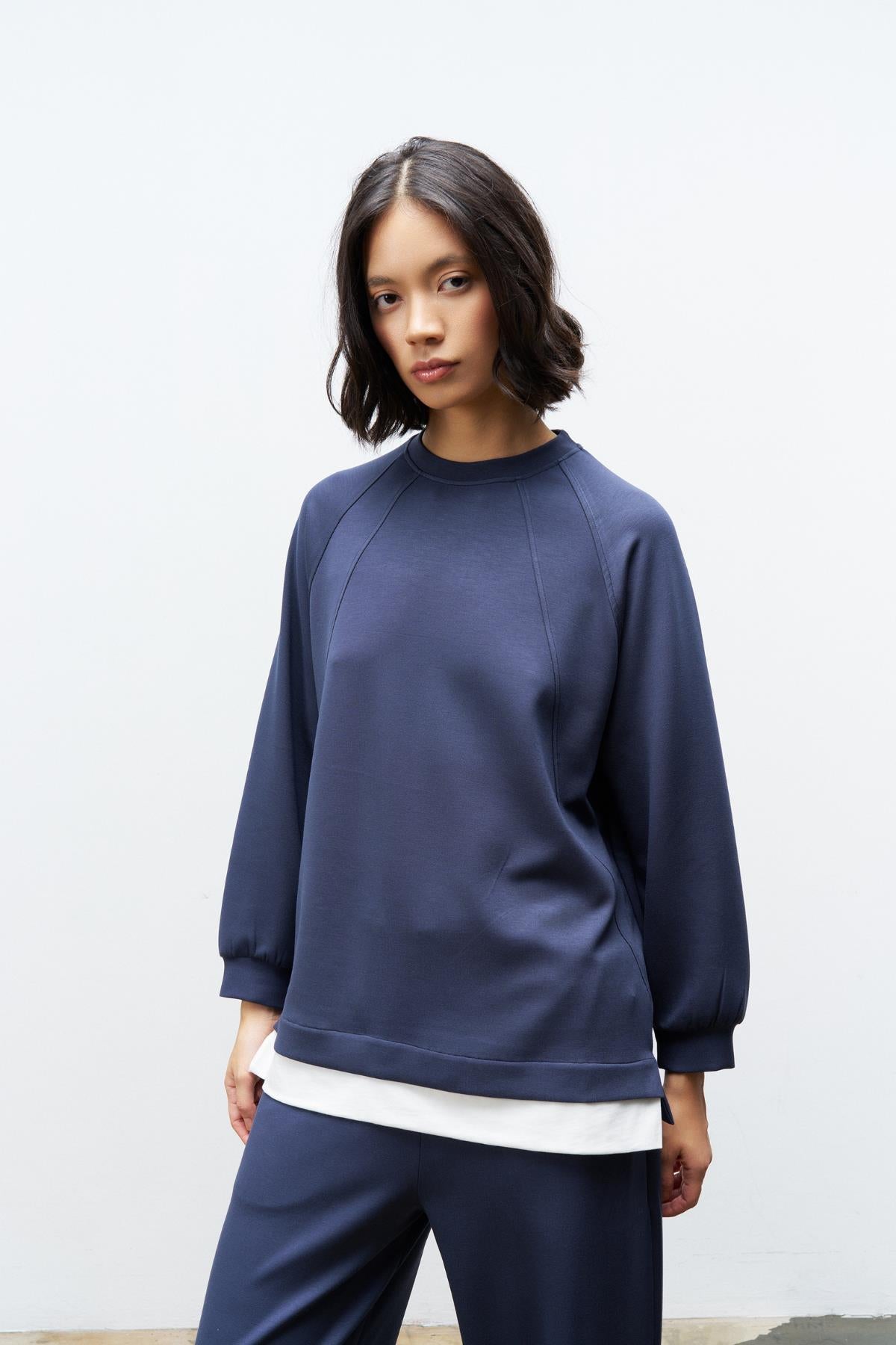 Füme Kadın Bisiklet Yaka Eteği Süprem Üst Ve Beli Lastikli Alt Modal Takım