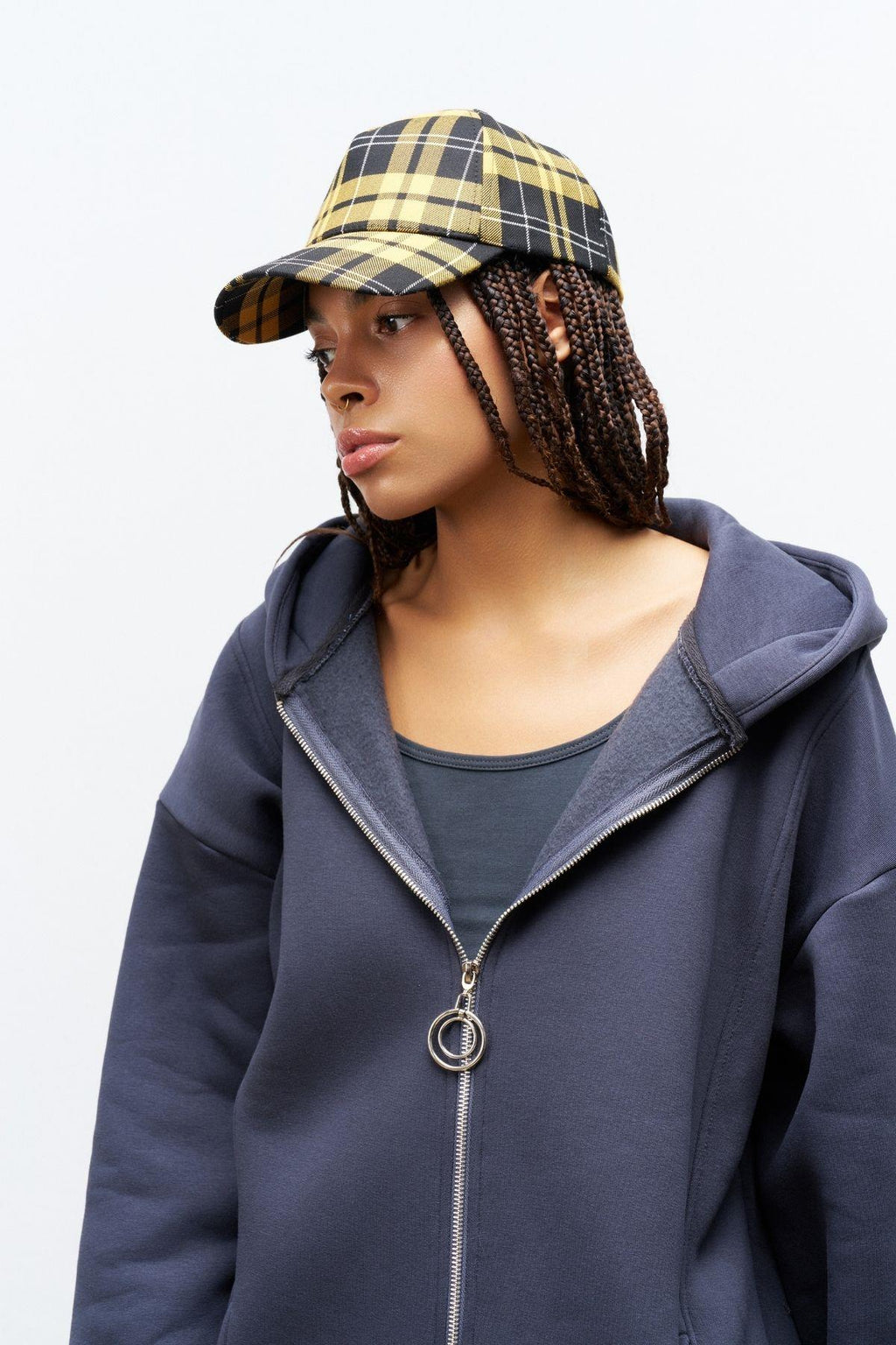 Füme Kadın Fermuar Detaylu Atlet-Alt-Üst 3'lü İçi Polarlı Şardonlu Takım