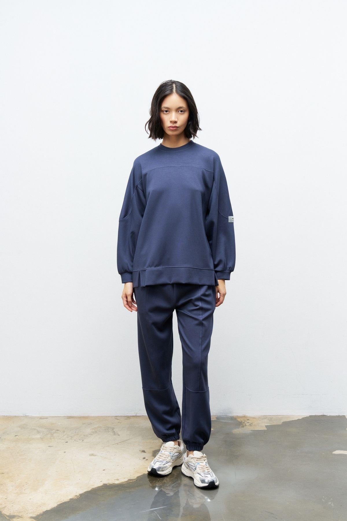 Füme Kadın Premium Modal Süs Etiket Detaylı Jogger Alt-Üst Takım