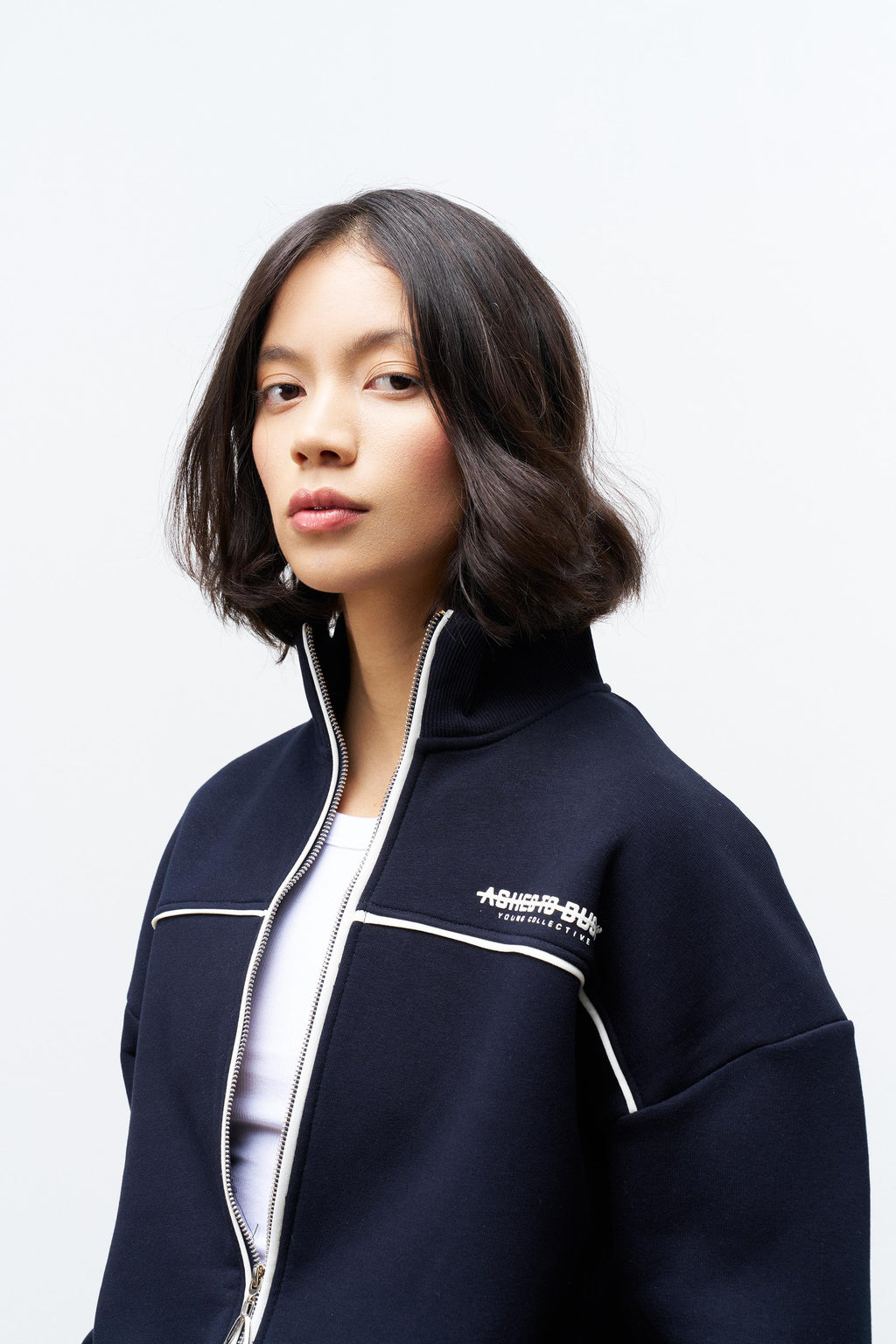 Füme Kadın Yazı Baskı Detaylı Fermuarlı İçi Polarlı Alt Üst Takım