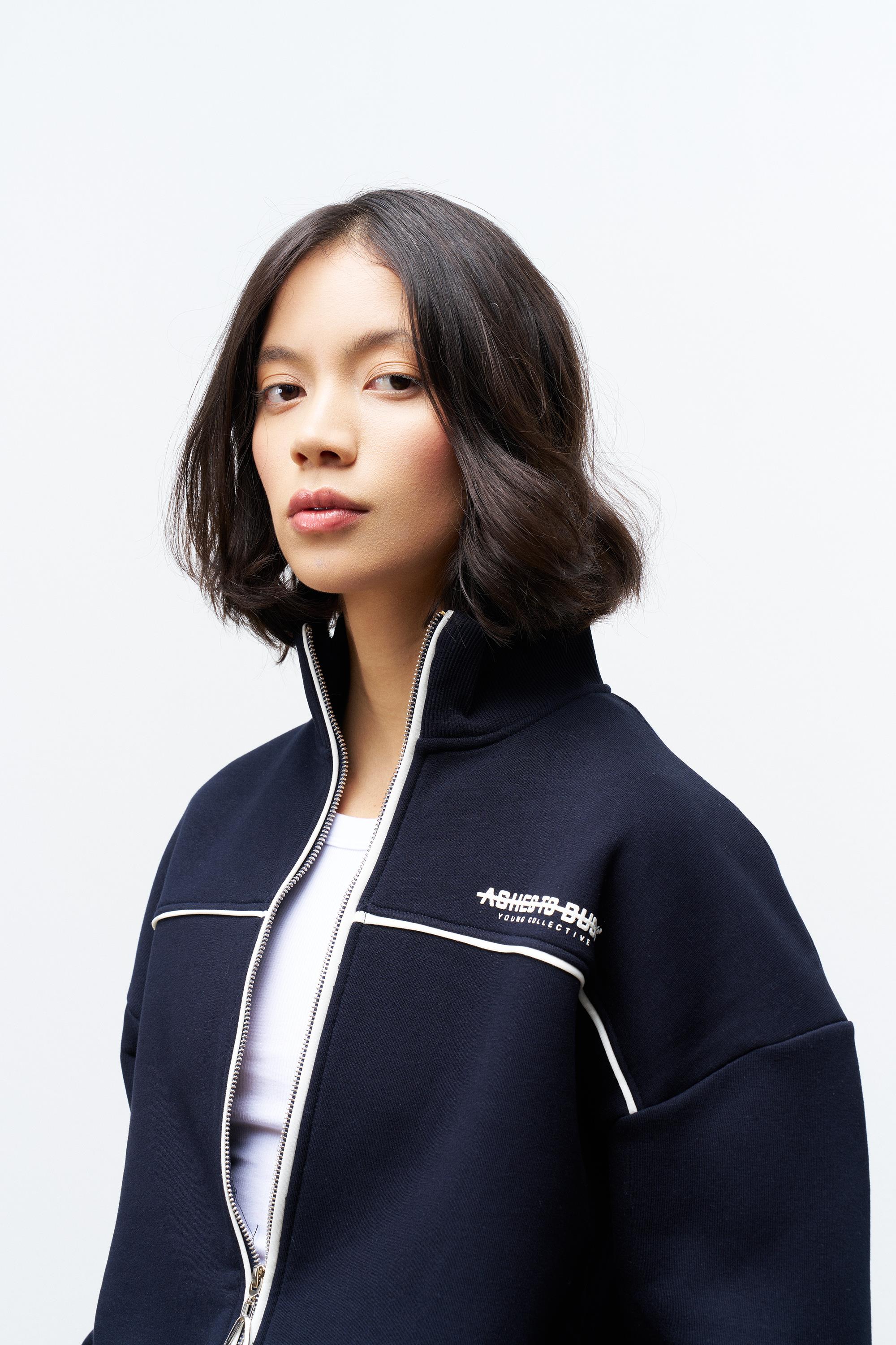 Füme Kadın Yazı Baskı Detaylı Fermuarlı İçi Polarlı Alt Üst Takım