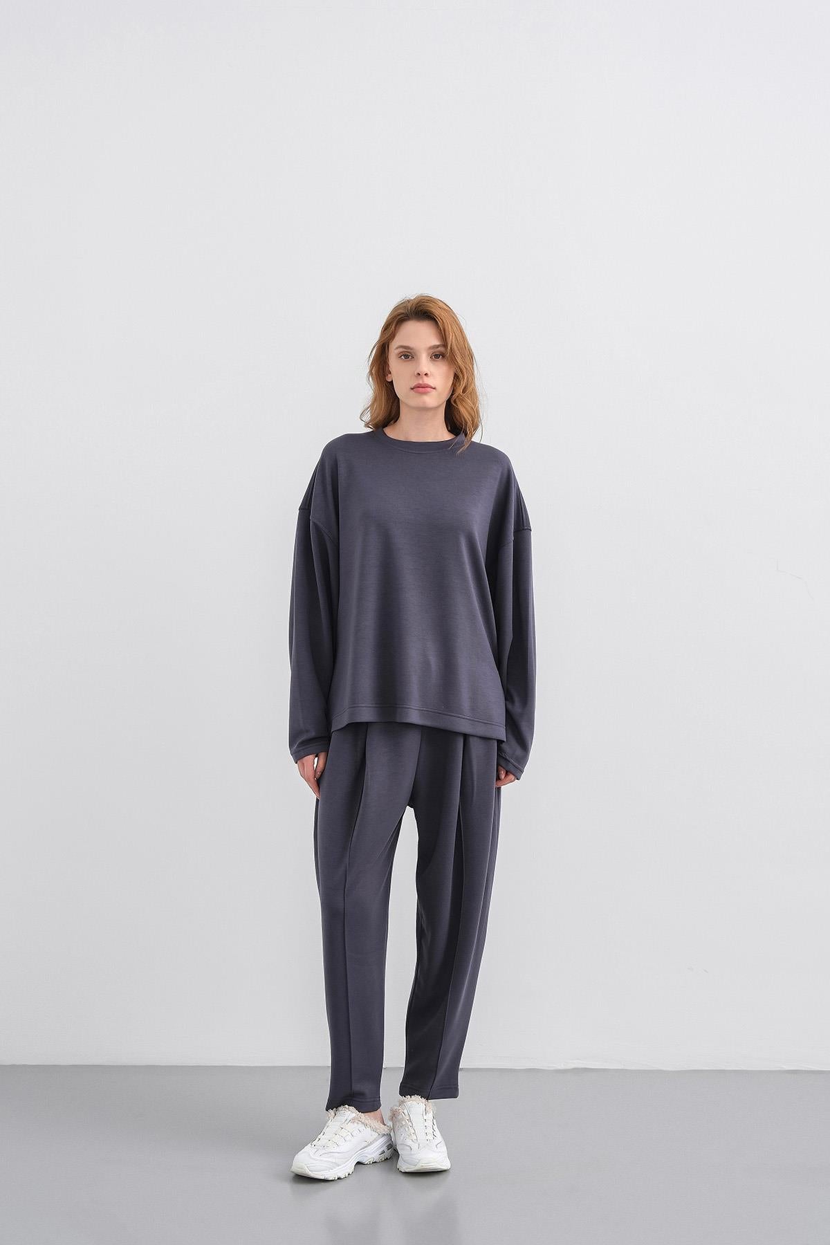 Füme Kadın Yumuşak Dokulu Premium Modal Kumaş Alt-Üst Takım