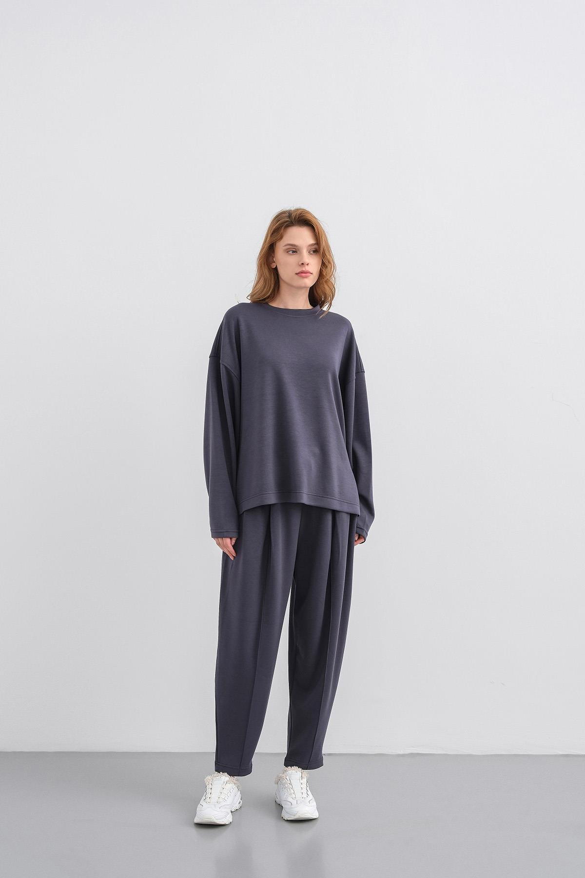 Füme Kadın Yumuşak Dokulu Premium Modal Kumaş Alt-Üst Takım