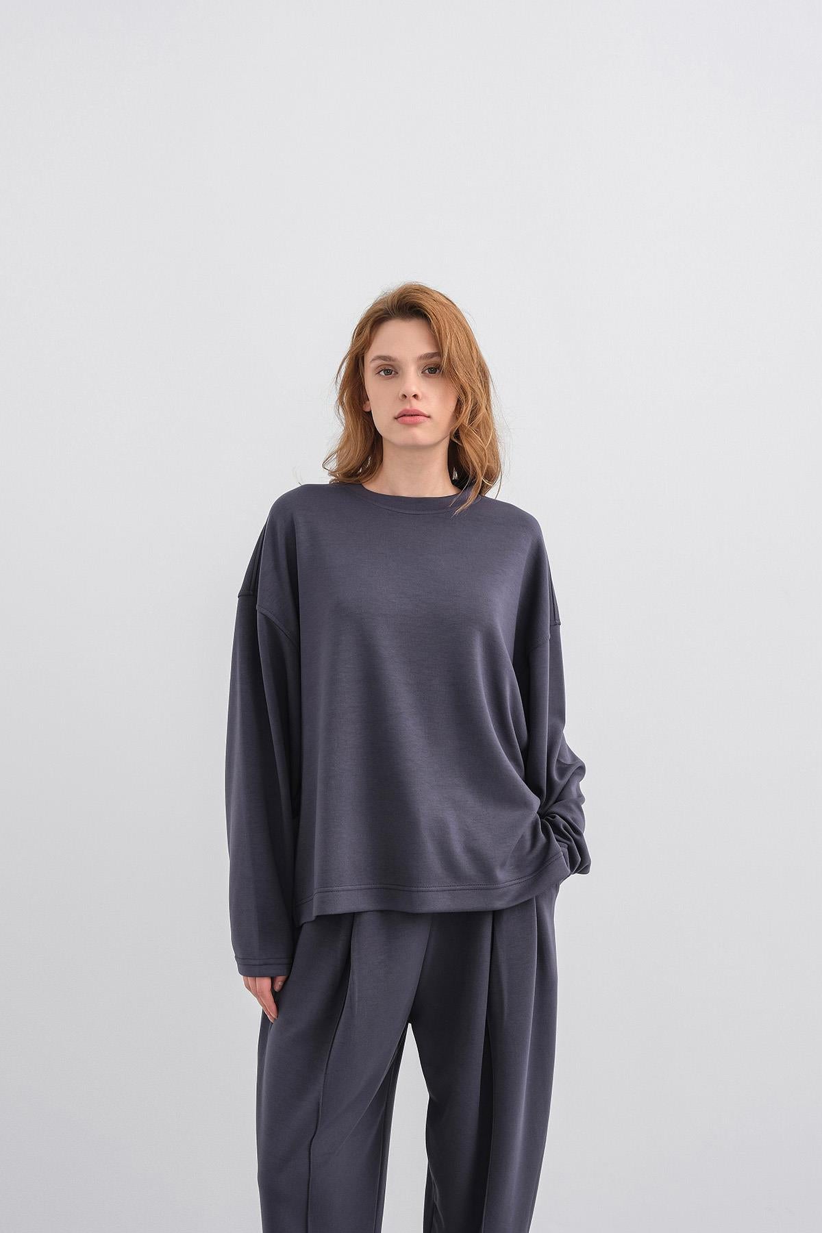 Füme Kadın Yumuşak Dokulu Premium Modal Kumaş Alt-Üst Takım