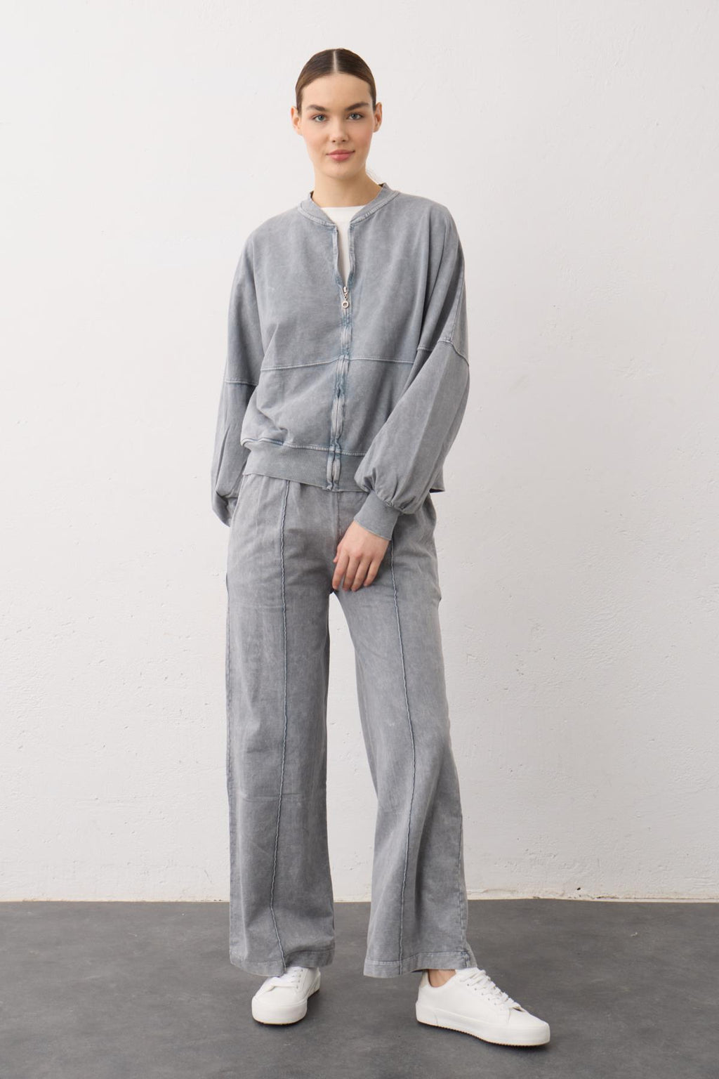 Füme Yıkama Efektli  Pamuklu Örme Alt Üst Takım