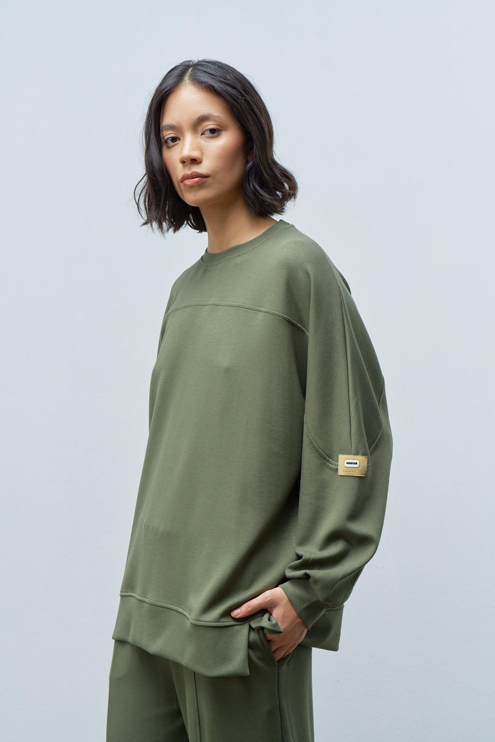 HAKİ Kadın Premium Modal Süs Etiket Detaylı Jogger Alt-Üst Takım