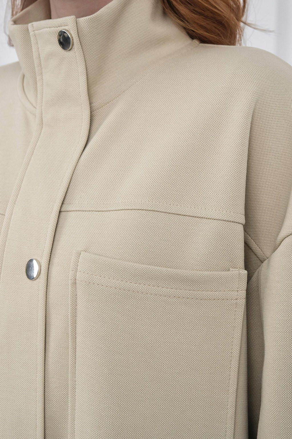 HAKİ Kadın Pike Dokulu Bel Ayarlanabilir Oversize Ceket Pantolon Takım