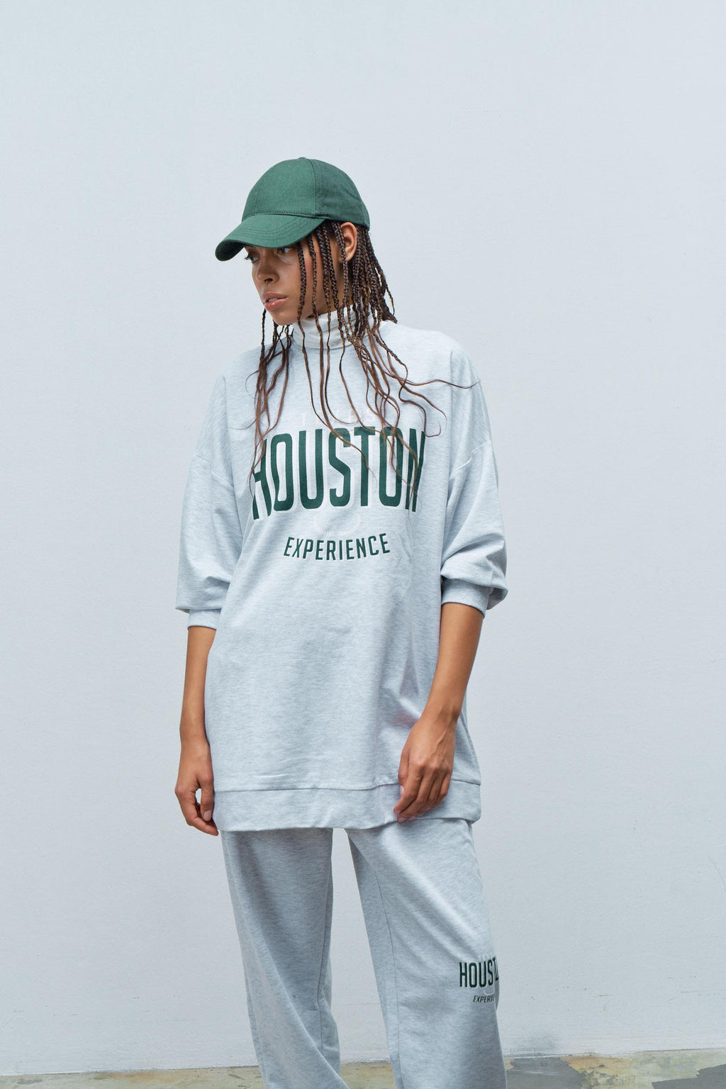 Houston Pamuklu Oversize Gri Alt Üst Takım