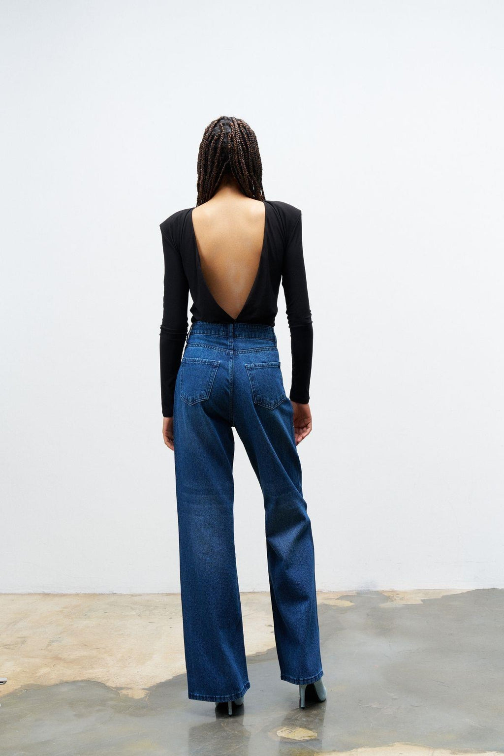 KOYU MAVİ %100 Pamuk  Önü Komple Taş Detaylı Denim