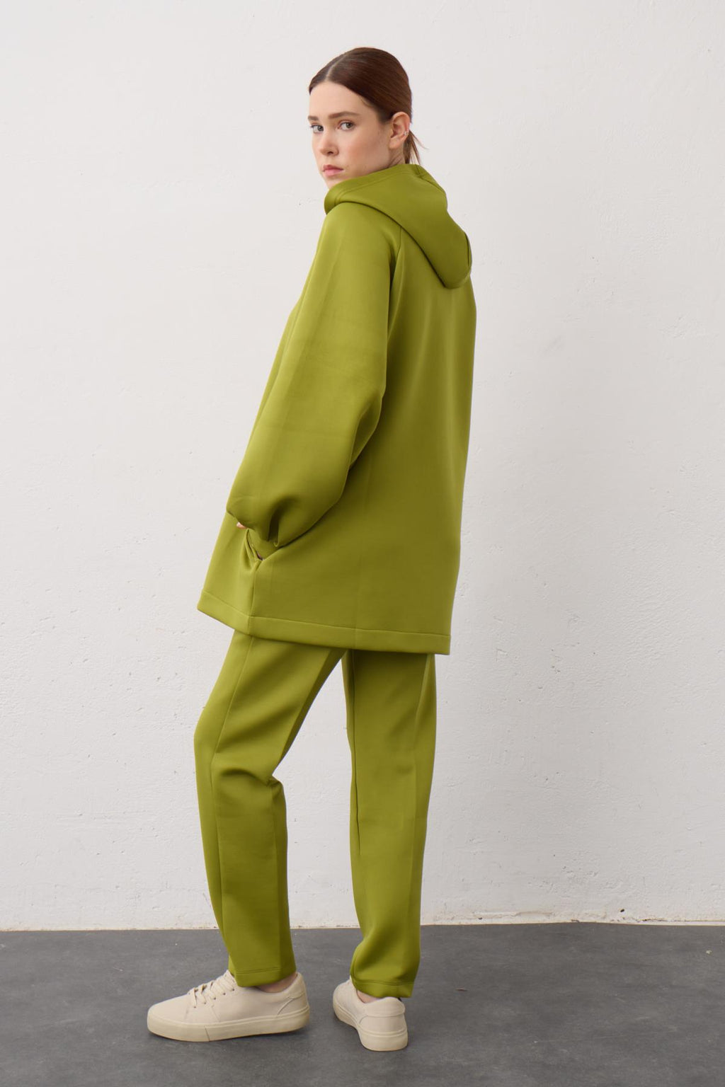 KOYU YEŞİL Kapüşonlu Fermuarlı Scuba Alt Üst Takım B4156