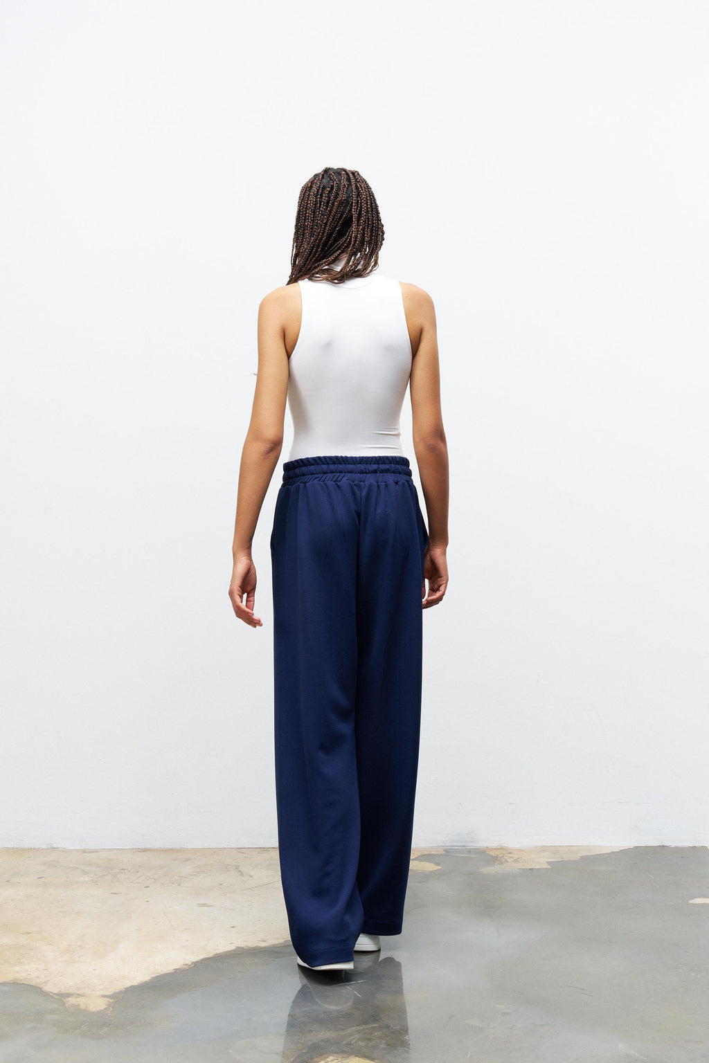 Lacivert Kadın Bel Ayarlanabilir Rahat Kalıp Modal Pantolon