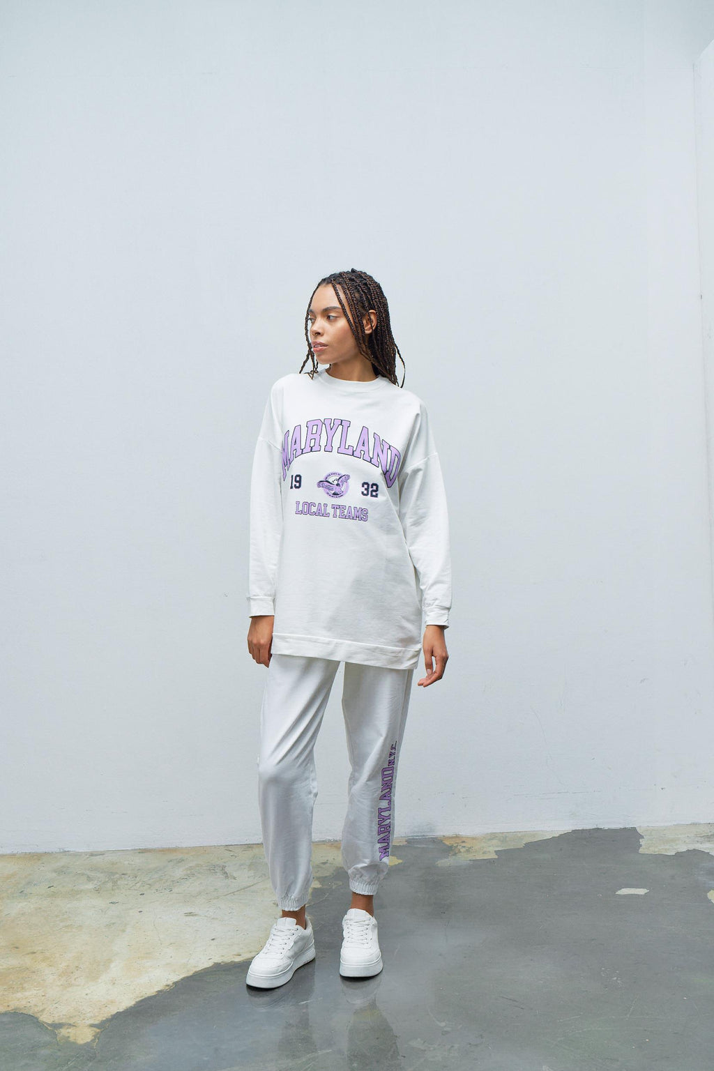 Maryland Pamuklu Oversize Ekru Takım