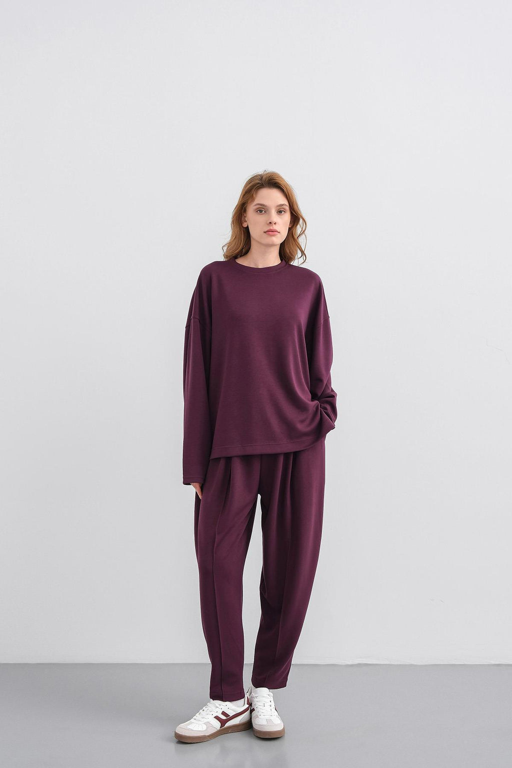 Mürdüm Kadın Yumuşak Dokulu Premium Modal Kumaş Alt-Üst Takım