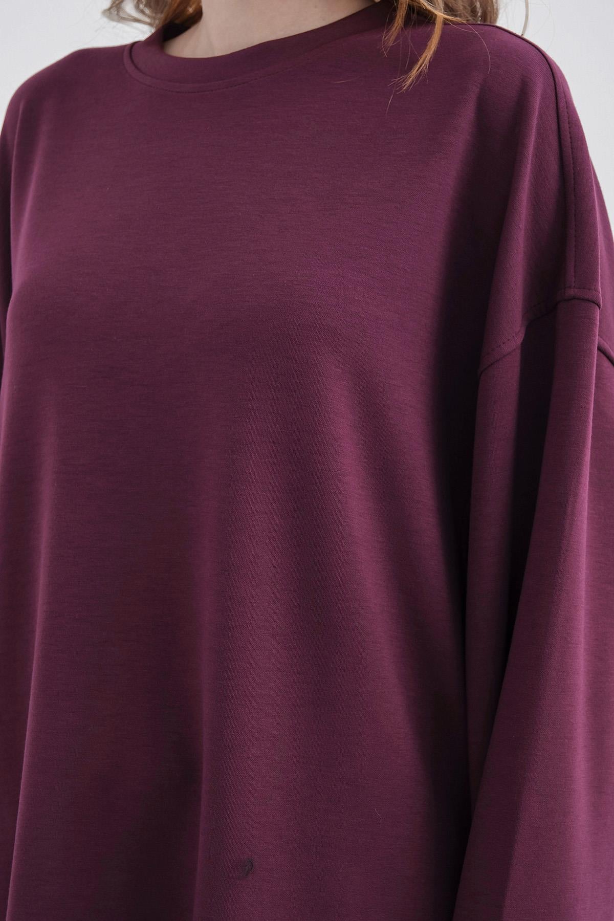 Mürdüm Kadın Yumuşak Dokulu Premium Modal Kumaş Alt-Üst Takım