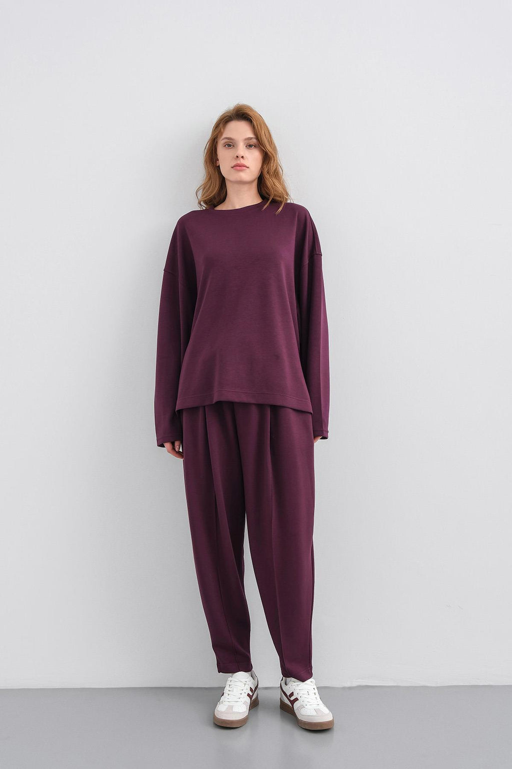 Mürdüm Kadın Yumuşak Dokulu Premium Modal Kumaş Alt-Üst Takım