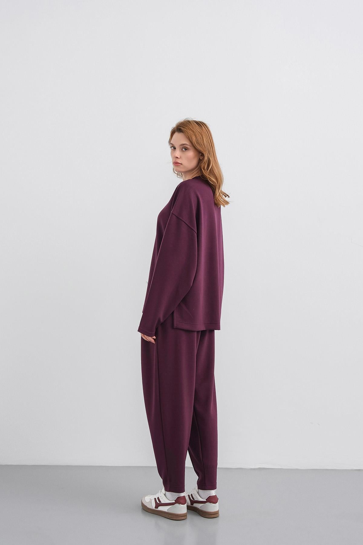 Mürdüm Kadın Yumuşak Dokulu Premium Modal Kumaş Alt-Üst Takım