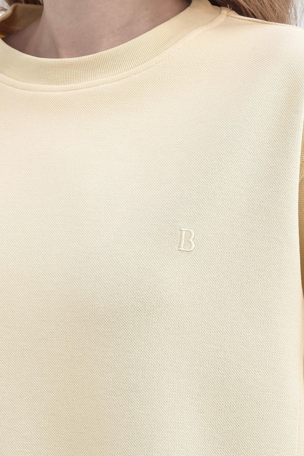 Sarı Kadın Oversize Pike Dokulu Bol Paça Alt-Üst Takım