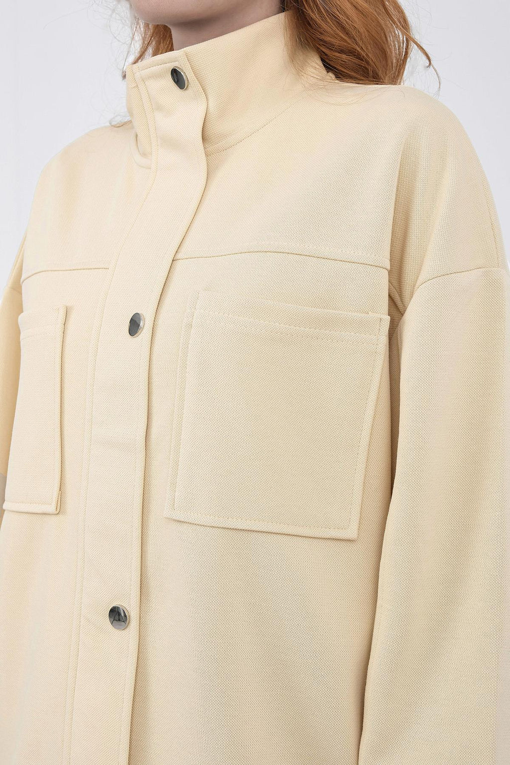 Sarı Kadın Pike Dokulu Bel Ayarlanabilir Oversize Ceket Pantolon Takım