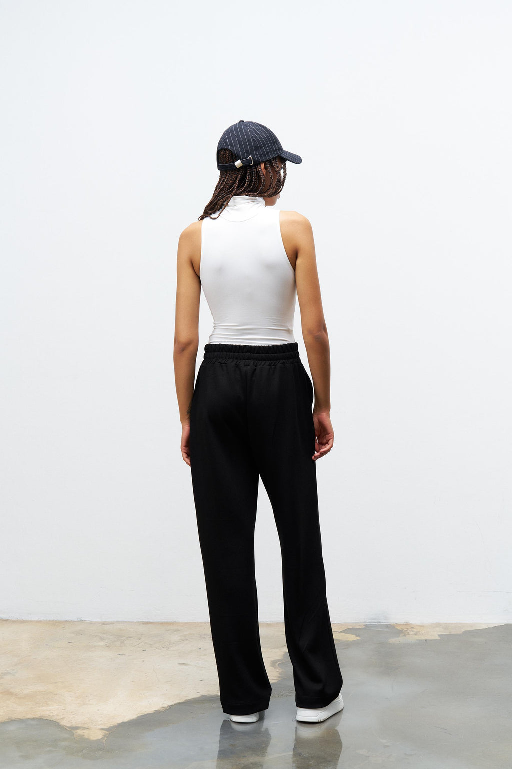 Siyah Kadın Bel Ayarlanabilir Rahat Kalıp Modal Pantolon