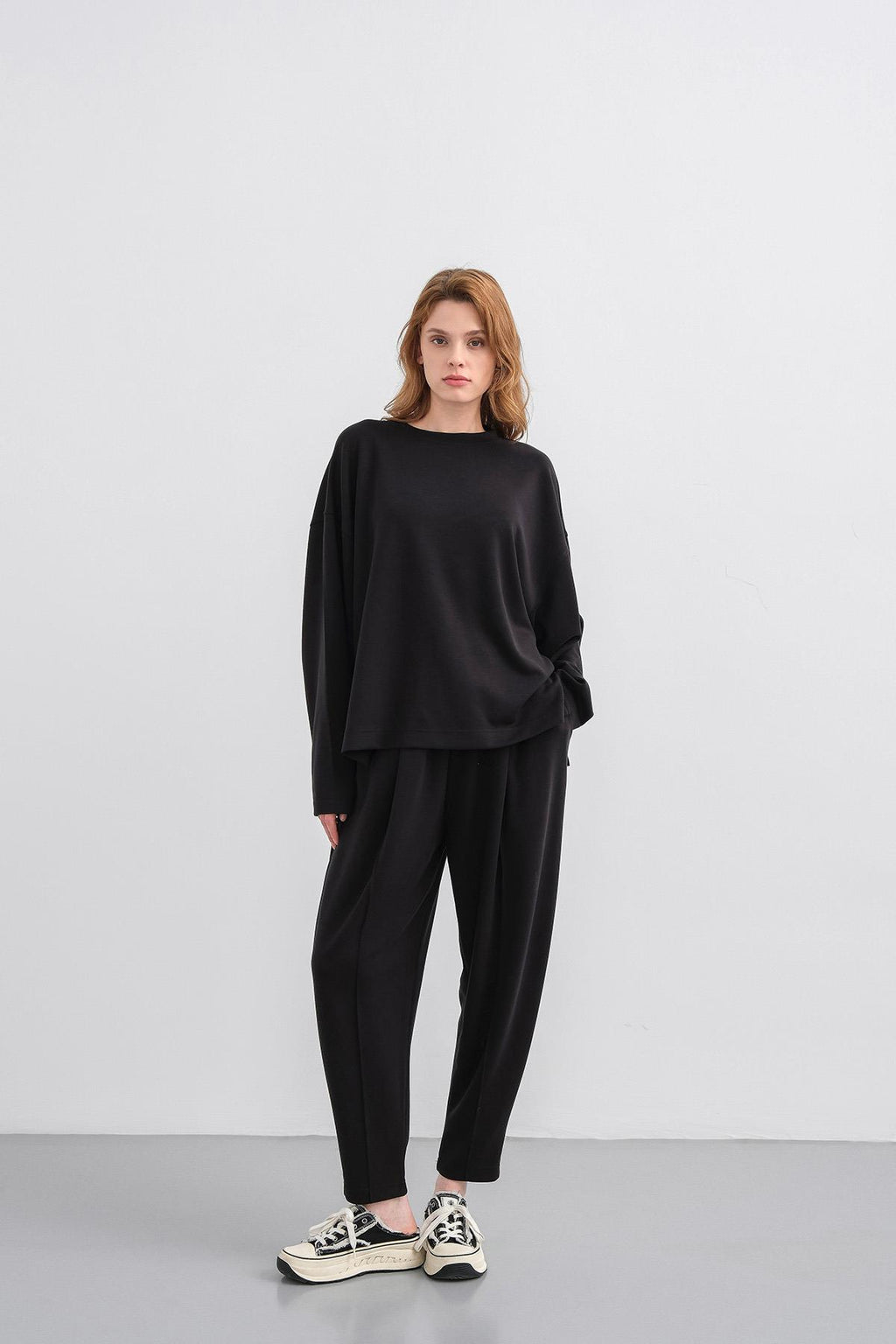 Siyah Kadın Yumuşak Dokulu Premium Modal Kumaş Alt-Üst Takım