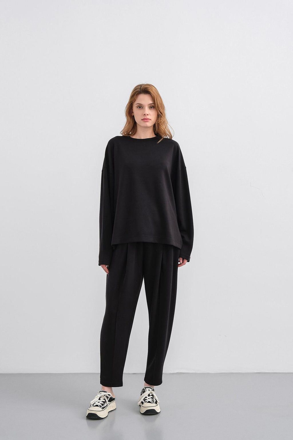 Siyah Kadın Yumuşak Dokulu Premium Modal Kumaş Alt-Üst Takım