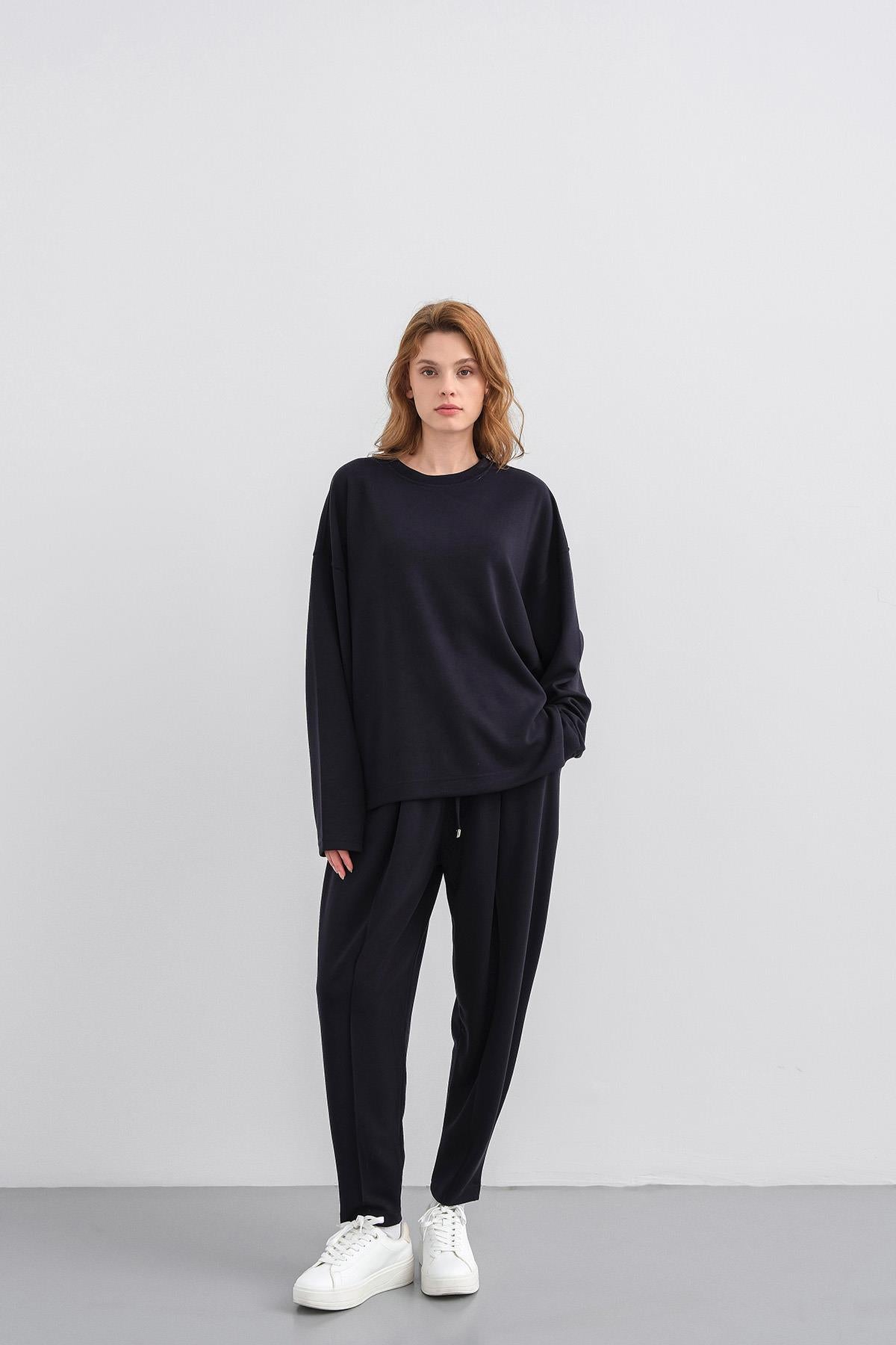 Siyah Kadın Yumuşak Dokulu Premium Modal Kumaş Alt-Üst Takım