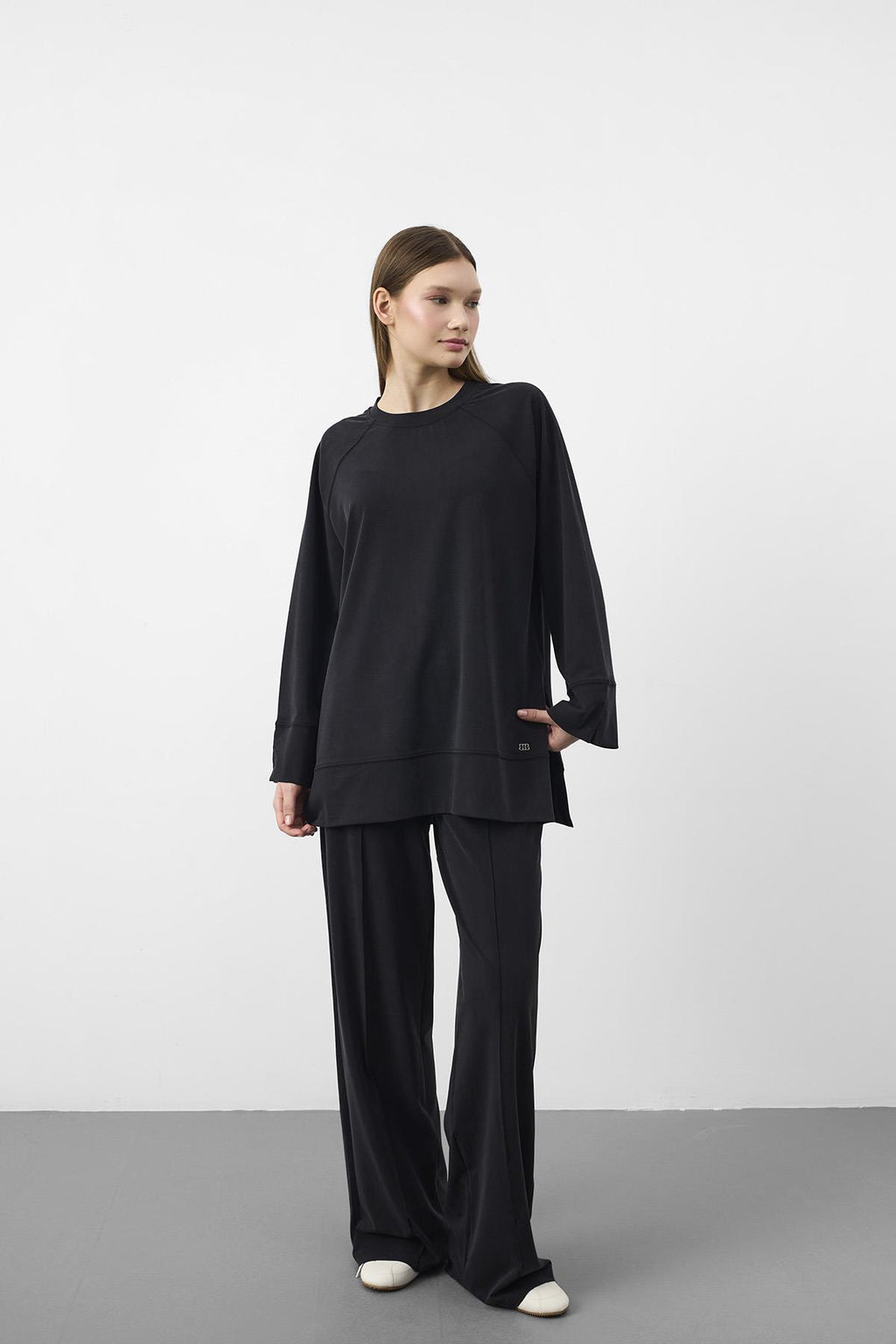 Siyah Oversize Kalıp Tencel Dokulu Relax Fit Premium Takım