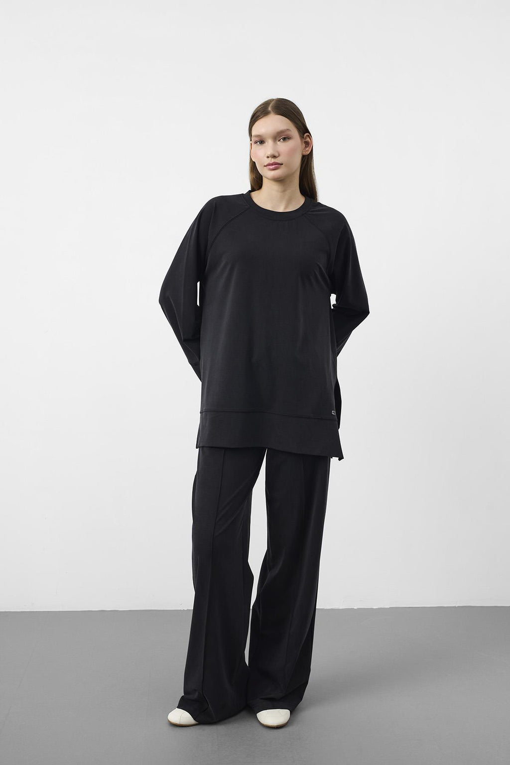 Siyah Oversize Kalıp Tencel Dokulu Relax Fit Premium Takım