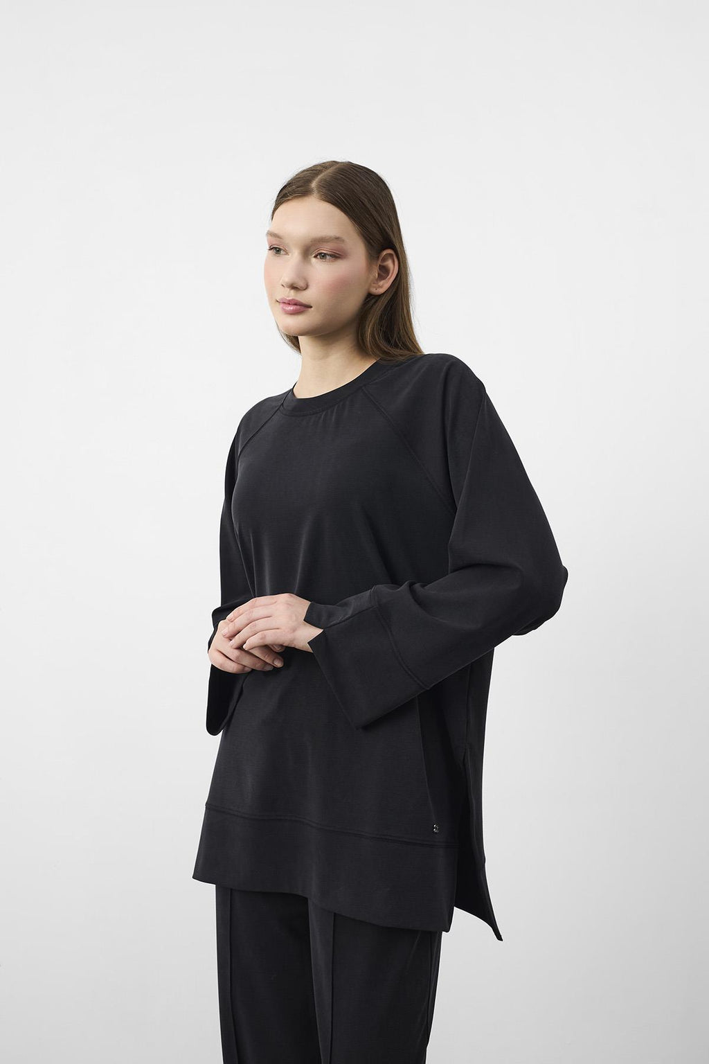Siyah Oversize Kalıp Tencel Dokulu Relax Fit Premium Takım