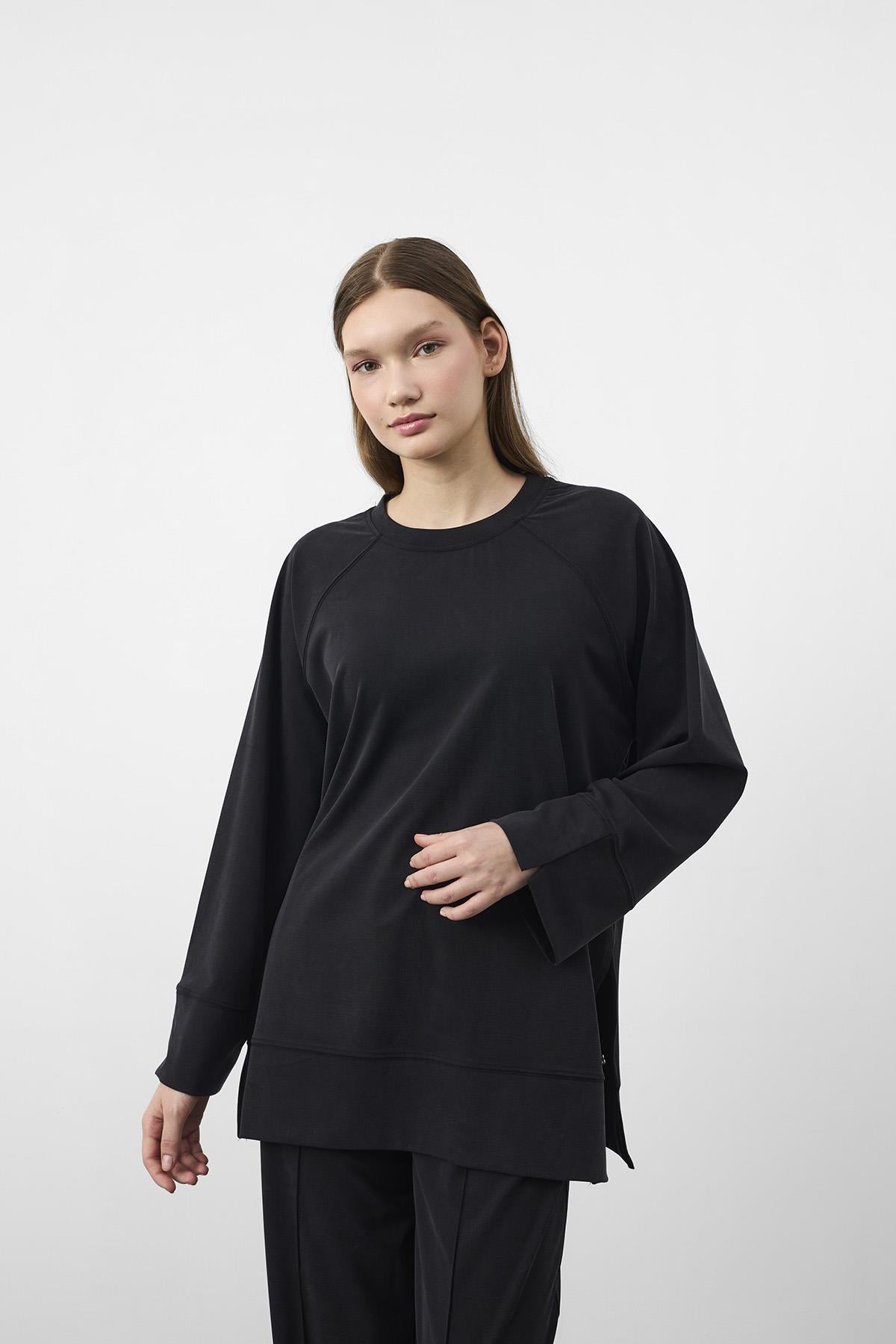 Siyah Oversize Kalıp Tencel Dokulu Relax Fit Premium Takım
