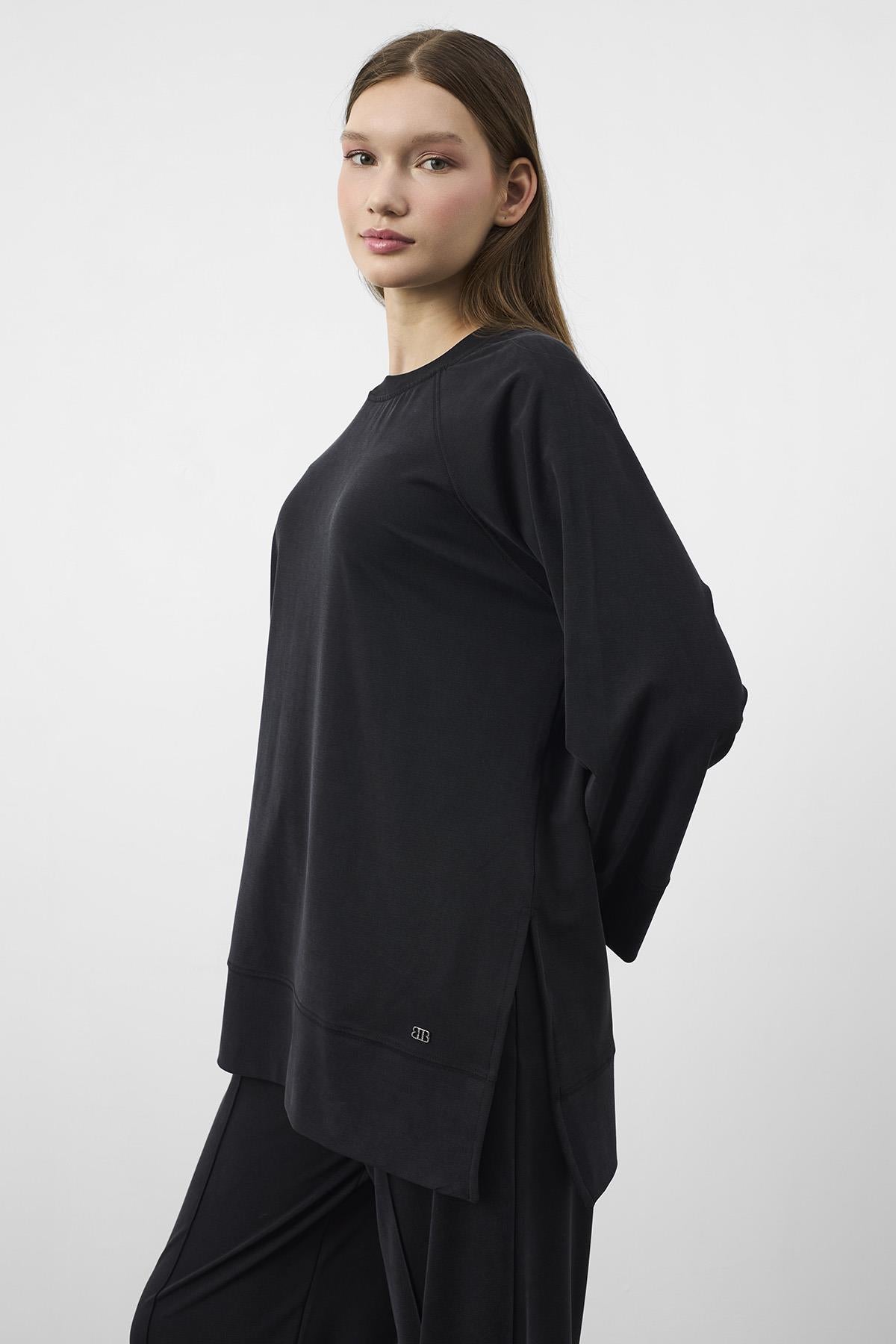 Siyah Oversize Kalıp Tencel Dokulu Relax Fit Premium Takım