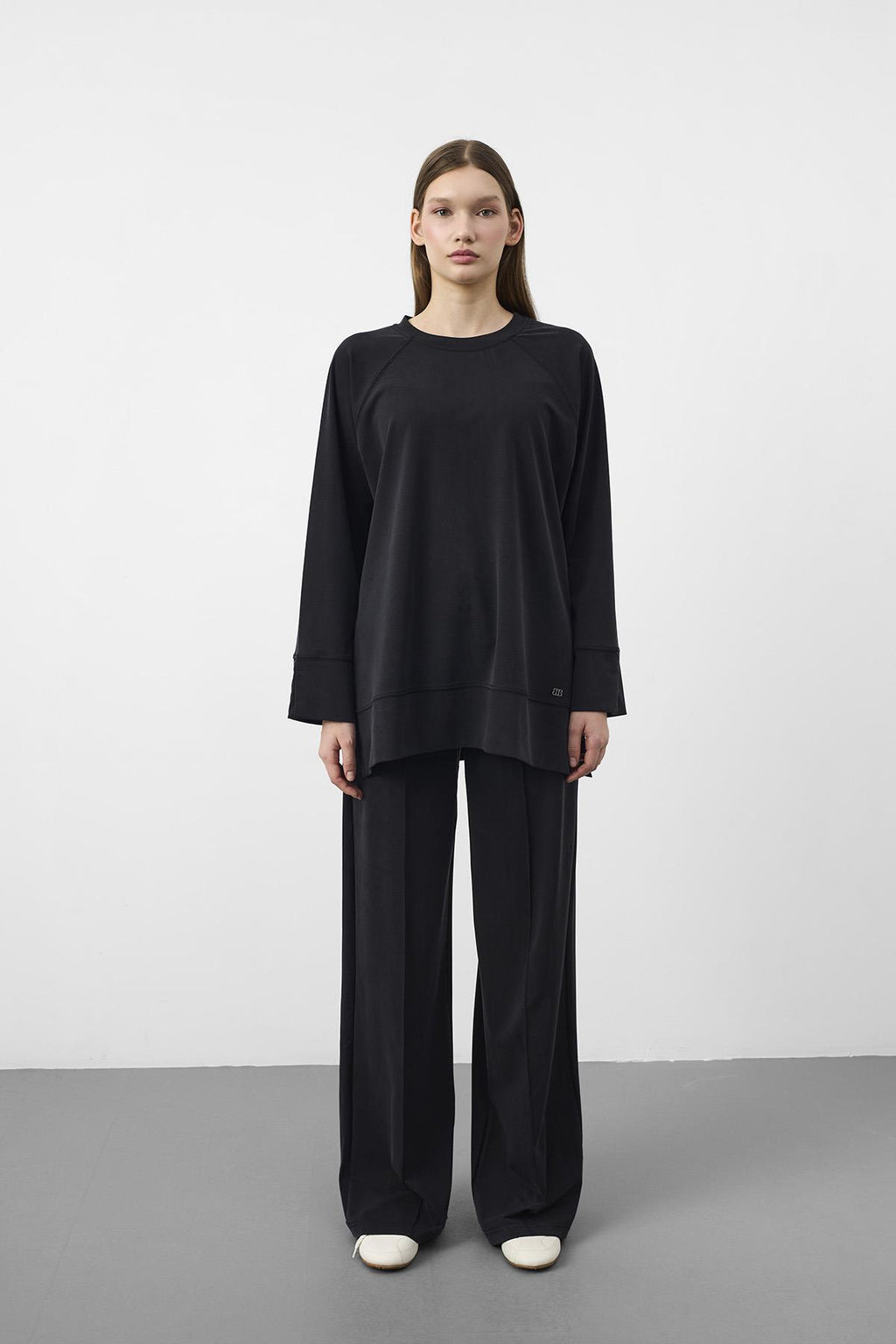Siyah Oversize Kalıp Tencel Dokulu Relax Fit Premium Takım