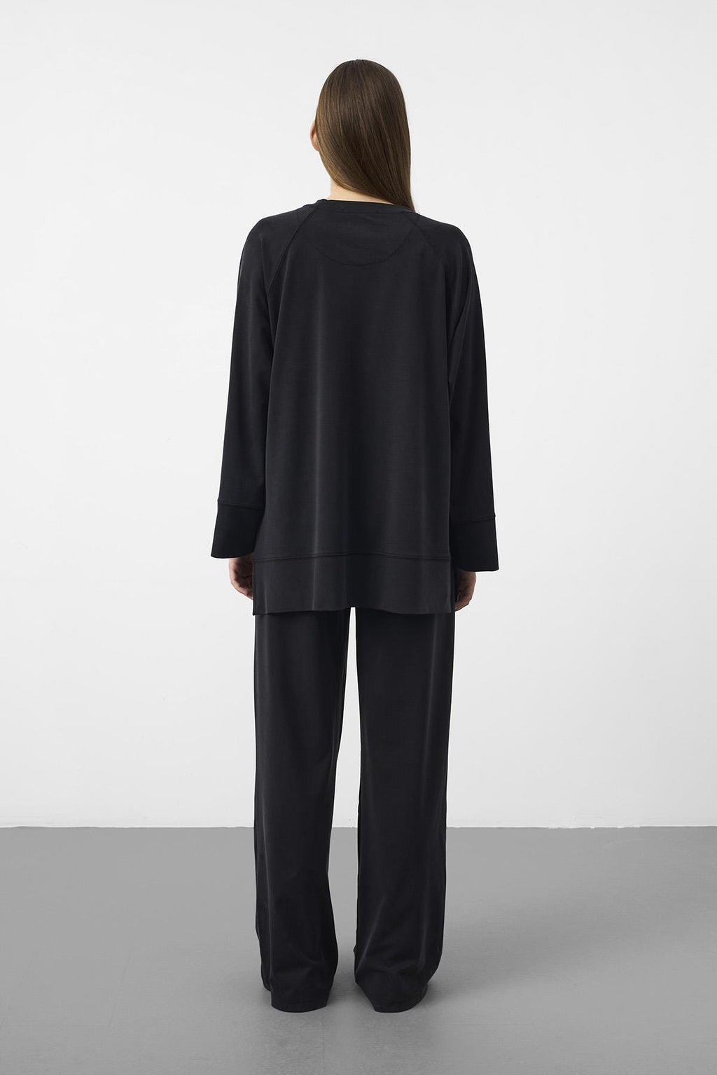 Siyah Oversize Kalıp Tencel Dokulu Relax Fit Premium Takım