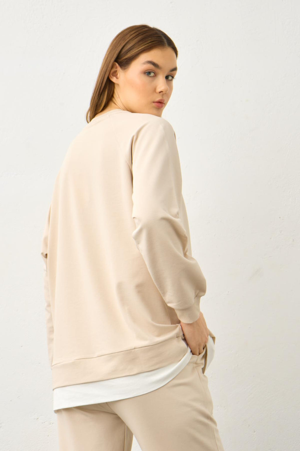 Taş Etiket Detaylı Paçası Fermuarlı Eteği Süprem Pamuklu Örme Alt Üst Takım