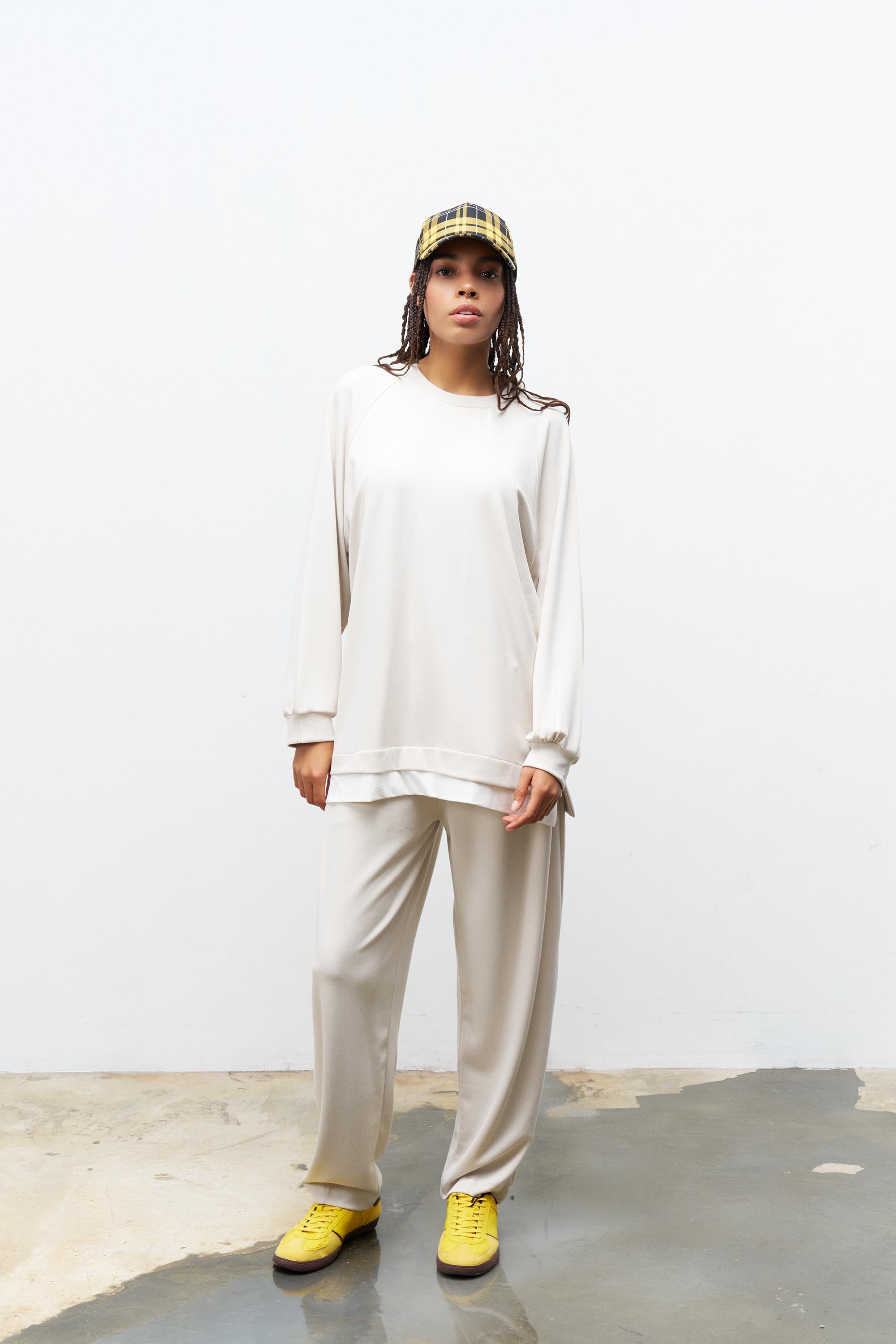 Taş Kadın Bisiklet Yaka Eteği Süprem Üst Ve Beli Lastikli Alt Modal Takım