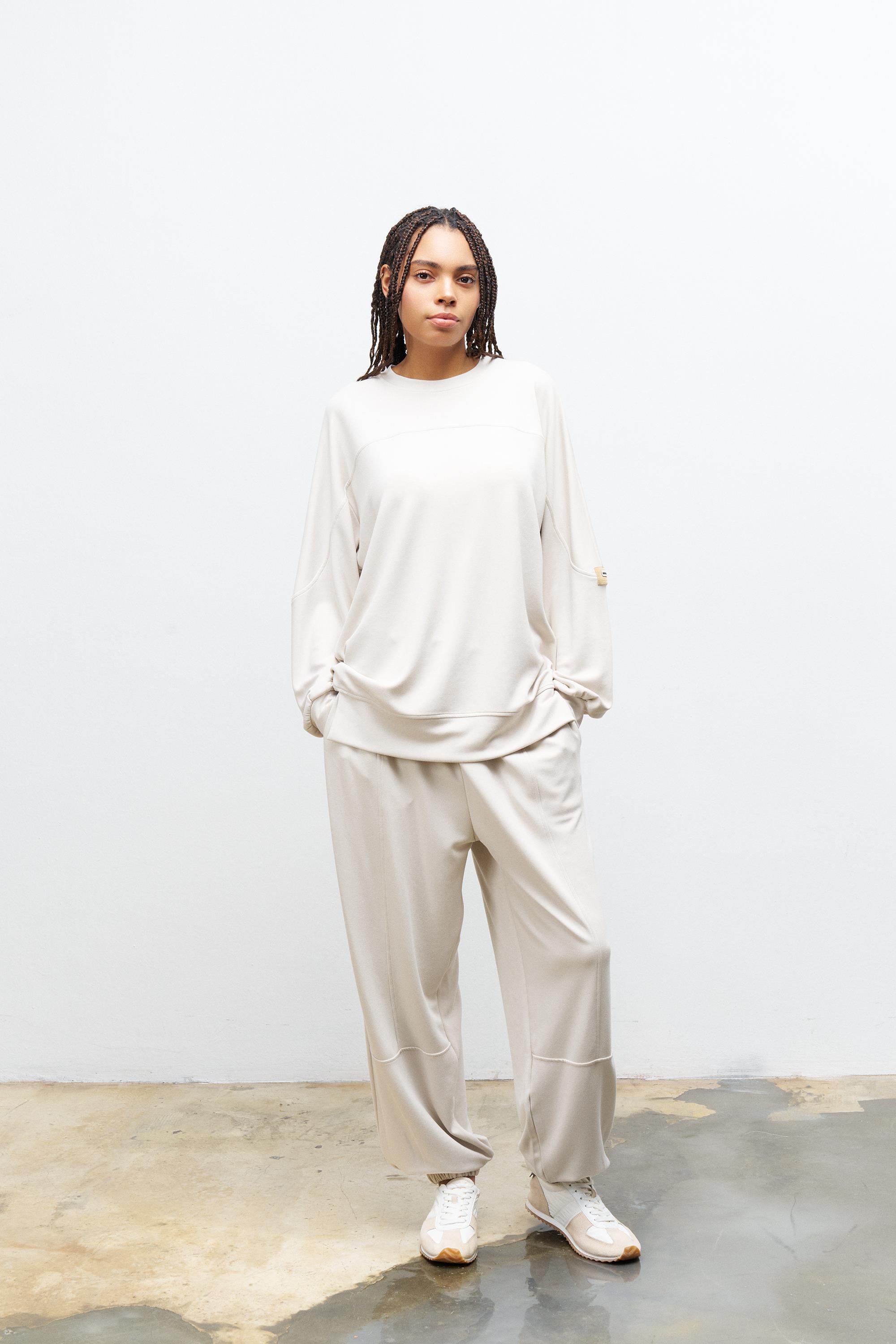 Taş Kadın Premium Modal Süs Etiket Detaylı Jogger Alt-Üst Takım