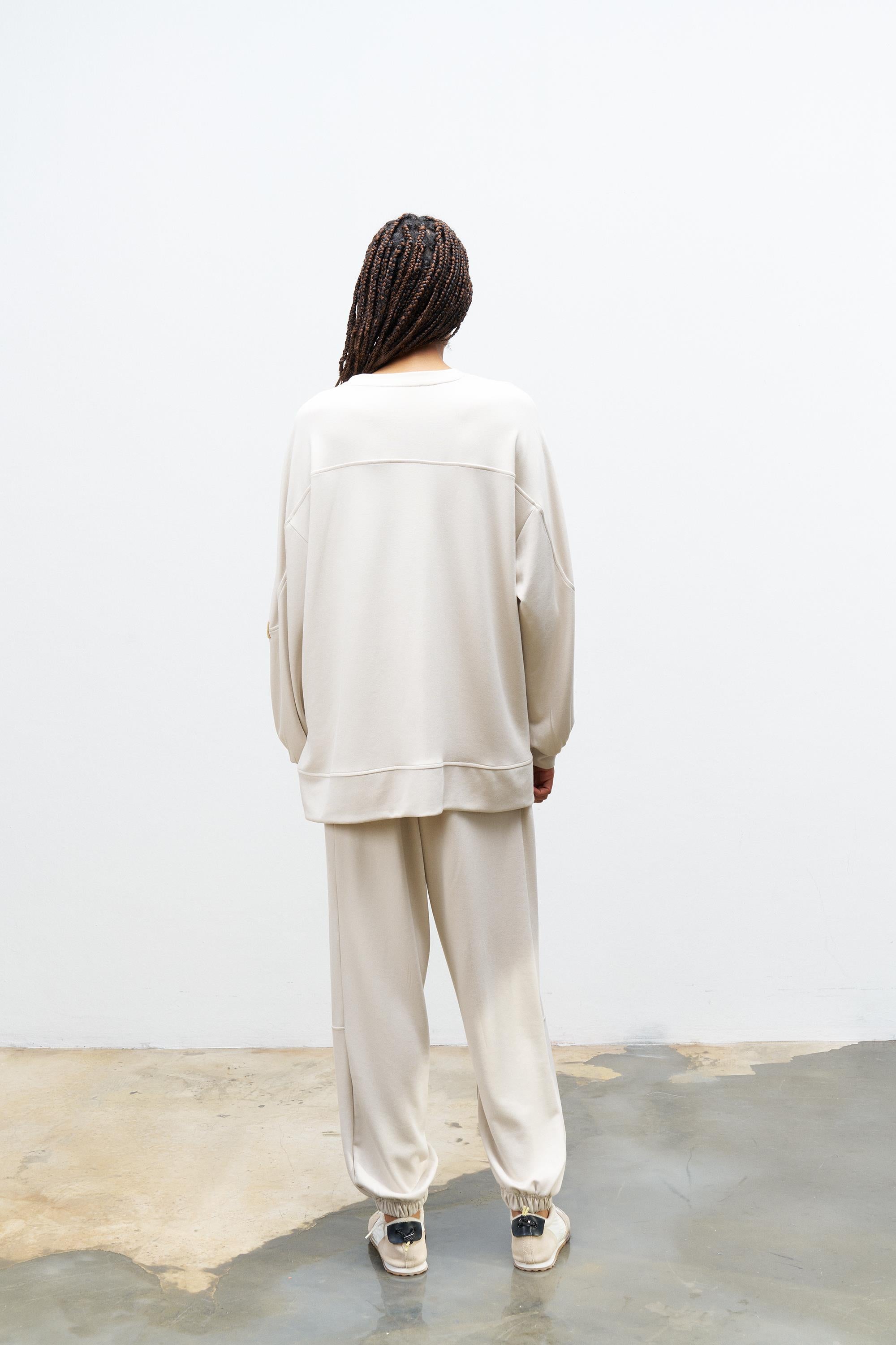 Taş Kadın Premium Modal Süs Etiket Detaylı Jogger Alt-Üst Takım