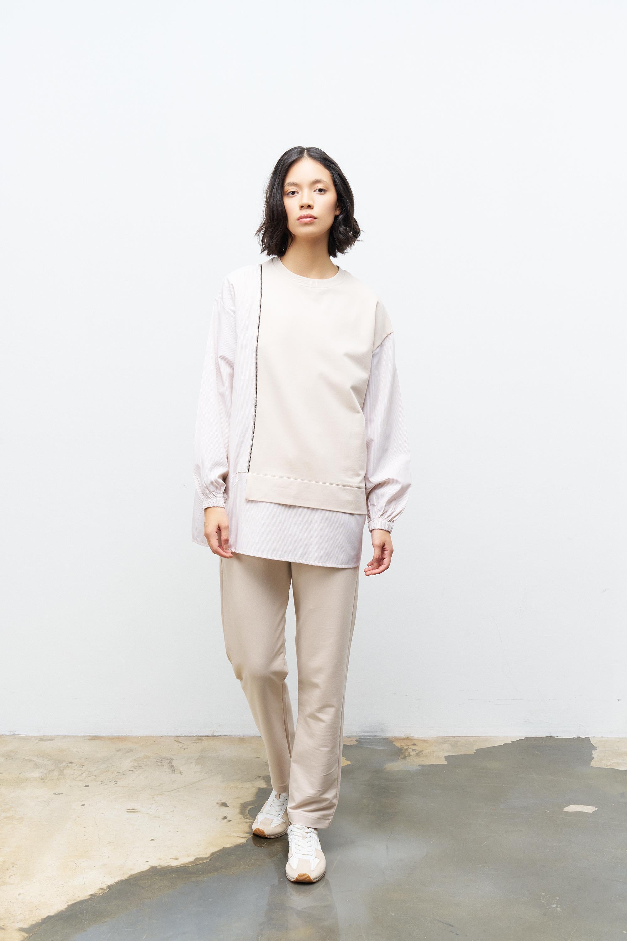 Taş Kadın Üst Dokumalı Taş Şerit Detaylı Pamuklu Örme Alt Üst Takım